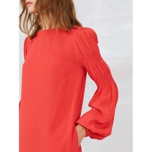 NWT KITRI sz 6 Pina Puff Sleeve Red Orange Dress